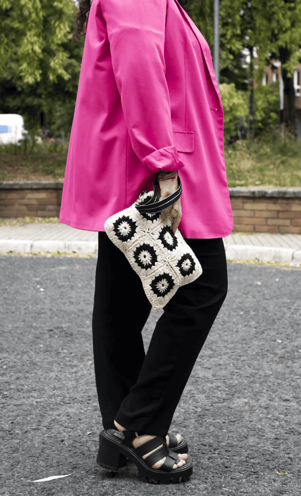 Bolso beige clásico de ganchillo - Modelo artesanal